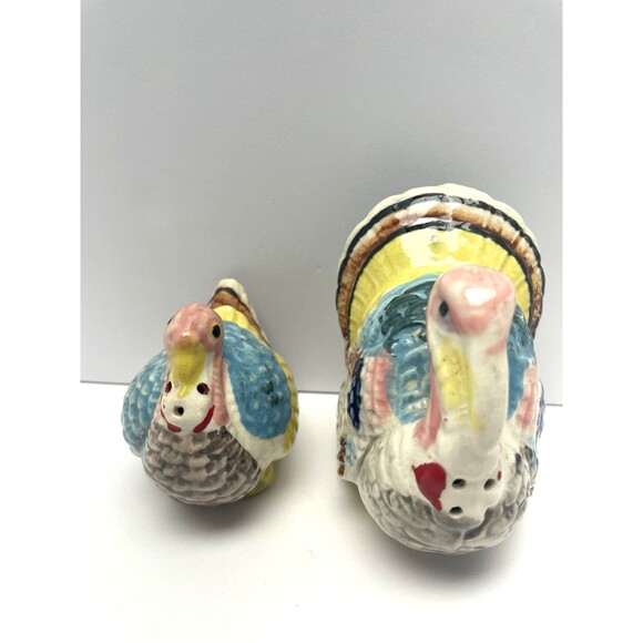 Turkey Salt & Pepper Shakers VTG Traditional Thanksgiving Tom and Hen - Picture 5 of 8